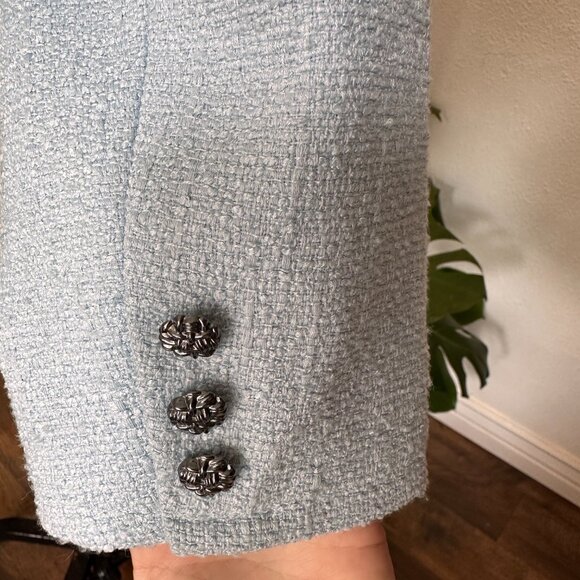 NWT CHRISTIAN LACROIX Old Money Blue Tweed Evening Jacket Preppy Elegant Blazer - Picture 5 of 9